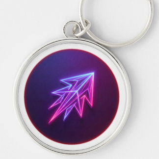 Neon Gloeiende Futuristische Raket Icoon Sleutelhanger