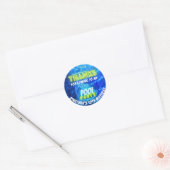 Neon gloeiende jongens zwembad party blauw groen d ronde sticker (Envelop)