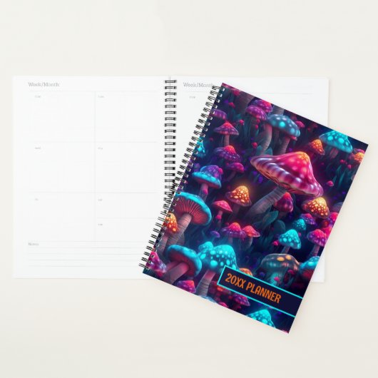 Neon gloeiende paddenstoelen planner (Display)