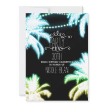 Neon Gloeiende Palmboom Strandfeest Zomer