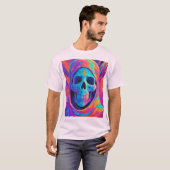 Neon gloeiende schedel kunst t-shirt (Voorkant volledig)