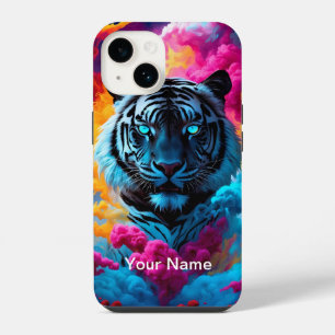 Neon Gloeiende Tijger mystiek en etherisch iPhone 14 Hoesje