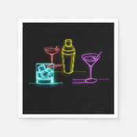 Neon Gloeilampen Kleurrijke Cocktails 21e Verjaard