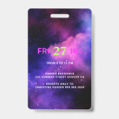 Neon glog VIP van de verjaardagspartij toegangsuit Badge (Back)