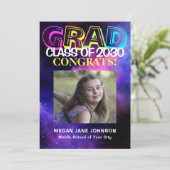 Neon glow 5 foto's afstuderen jaar middelbare scho (Staand voorkant)