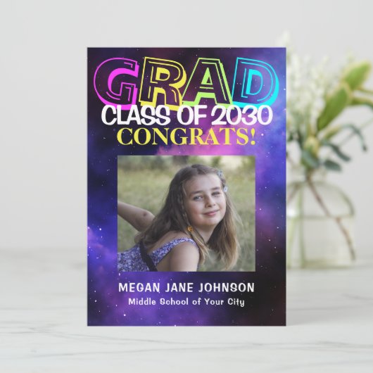 Neon glow 5 foto's afstuderen jaar middelbare scho (Staand voorkant)