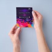 Neon Glow Afstudeerfeest Flyer (Hand)