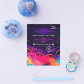 Neon Glow Afstudeerfeest Flyer (Enkel)