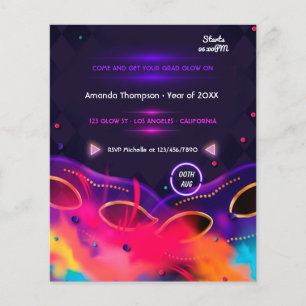 Neon Glow Afstudeerfeest Flyer