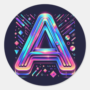 Neon Glow Alphabet Sticker – levendig en modern De