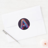 Neon Glow Alphabet Stickers – Letter A Vibrant 3D (Envelop)