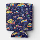 Neon Glow Bioluminescentie Paddestoel - Retro Comi Blikjeskoeler (Achterkant)