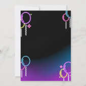 Neon Glow - Birthday Party Invitation Kaart (Achterkant)