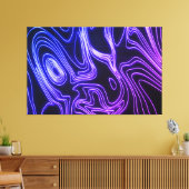 Neon Glow blue en paarse Cyberpunk lines Canvas Afdruk (Insitu (Woonkamer))