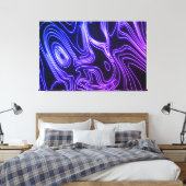Neon Glow blue en paarse Cyberpunk lines Canvas Afdruk (Insitu (Slaapkamer))