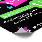 neon glow bowling night flyer , bowlingtoernooi poster (Hoek)