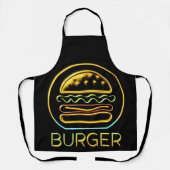 Neon Glow Burger Teken Schort (Voorkant)