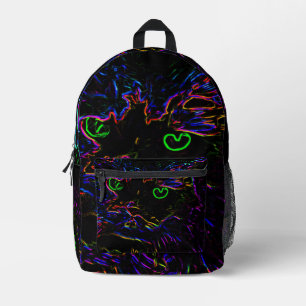 Neon Glow Cat Bedrukte Rugzak