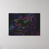Neon Glow Cat Canvas Afdruk (Voorkant)