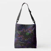 Neon Glow Cat Crossbody Tas (Achterkant)