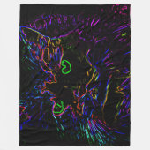 Neon Glow Cat Fleece Deken (Voorkant)