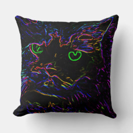 Neon Glow Cat Kussen