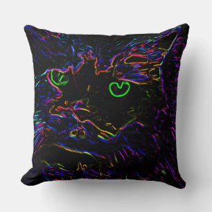 Neon Glow Cat Kussen