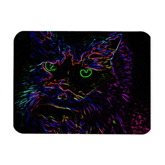 Neon Glow Cat Magneet (Horizontaal)
