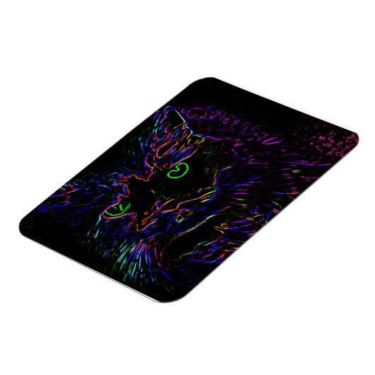 Neon Glow Cat Magneet (Linkerzijde)