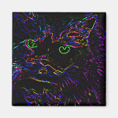 Neon Glow Cat Magneet (Voorkant)
