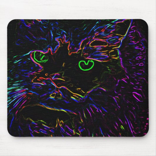 Neon Glow Cat Muismat (Voorkant)