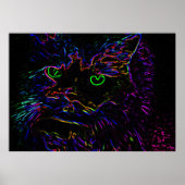 Neon Glow Cat Poster (Voorkant)