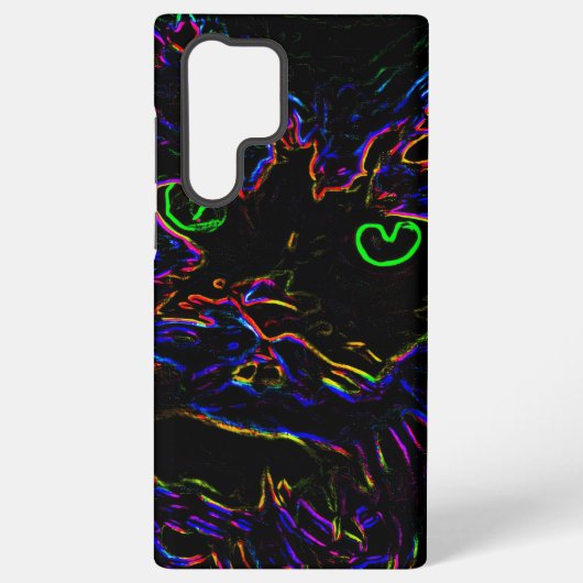 Neon Glow Cat Samsung Galaxy Hoesje (Achterkant)