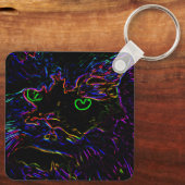 Neon Glow Cat Sleutelhanger (Achterkant)