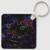 Neon Glow Cat Sleutelhanger (Achterkant)
