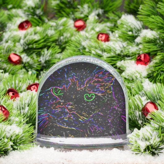 Neon Glow Cat Sneeuwbol (Kerstmis)