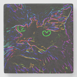 Neon Glow Cat Stenen Onderzetter