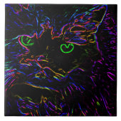 Neon Glow Cat Tegeltje (Voorkant)