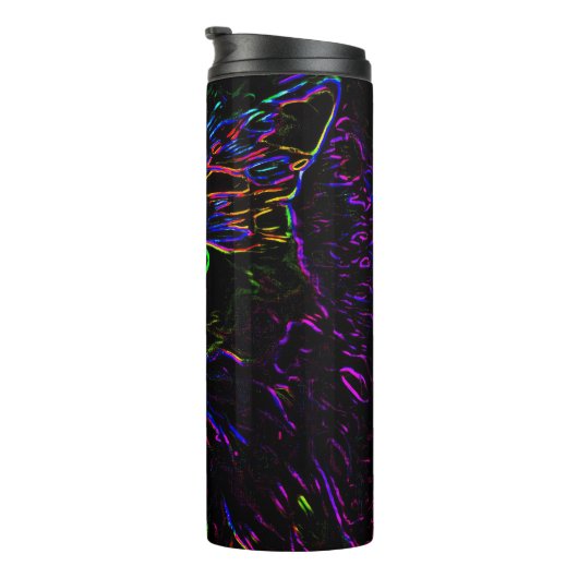 Neon Glow Cat Thermosbeker (Geroteerd rechts)