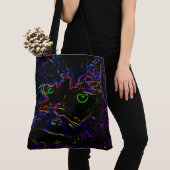 Neon Glow Cat Tote Bag (Dichtbij)