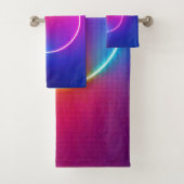 Neon Glow Circle Abstract Art Bad Handdoek (Insitu)