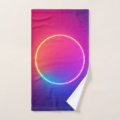 Neon Glow Circle Abstract Art Bad Handdoek (Handdoek)