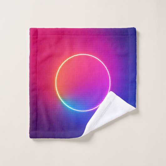 Neon Glow Circle Abstract Art Bad Handdoek (Wasdoekje)