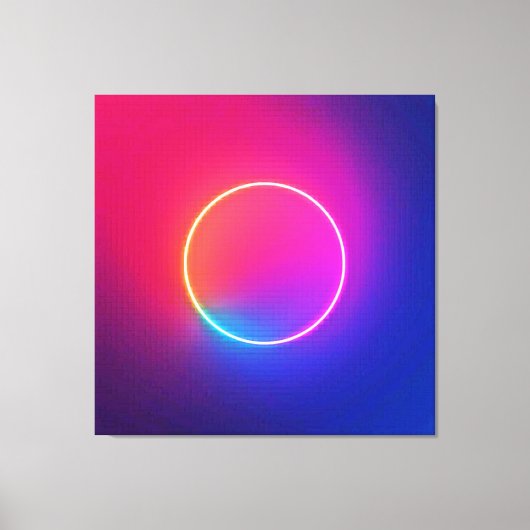 Neon Glow Circle Abstract Art Canvas Afdruk (Voorkant)