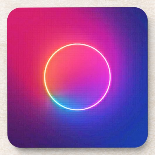 Neon Glow Cirkel Abstracte Kunst Bier Onderzetter (Voorkant)