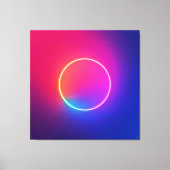 Neon Glow Cirkel Abstracte Kunst Canvas Afdruk (Voorkant)