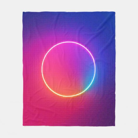 Neon Glow Cirkel Abstracte Kunst Fleece Deken (Voorkant)