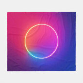 Neon Glow Cirkel Abstracte Kunst Fleece Deken (Voorkant (Horizontaal))