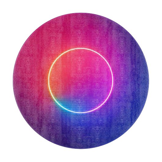 Neon Glow Cirkel Abstracte Kunst Snijplank (Voorkant)