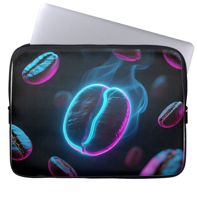 Neon Glow Coffee Bean Energie Laptop Sleeve (Voorkant)